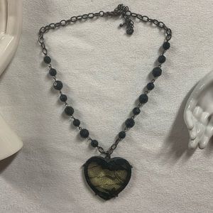 Black lace heart choker